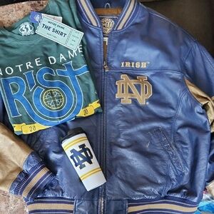 Notre Dame Blue and Gold Bomber Jacket